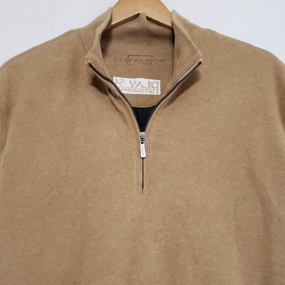 Carnoustie Golf Sweater Vest 1/4 Zip Brown L Pullover Play 54 Invitational LIV - Picture 3 of 10